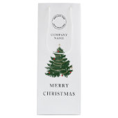 Modern Company Logo Merry-kerstboom Wijn Cadeautas (Voorkant)