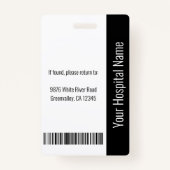 Modern Company Logo Photo Black Employee ID Badge (Achterkant)