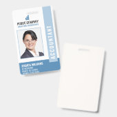 Modern Company Logo Photo Employee-id Badge (Front & Back)