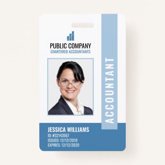 Modern Company Logo Photo Employee-id Badge (Voorkant)