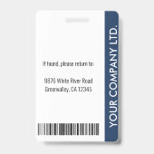 Modern Company Logo Photo Employee-id Badge (Back)