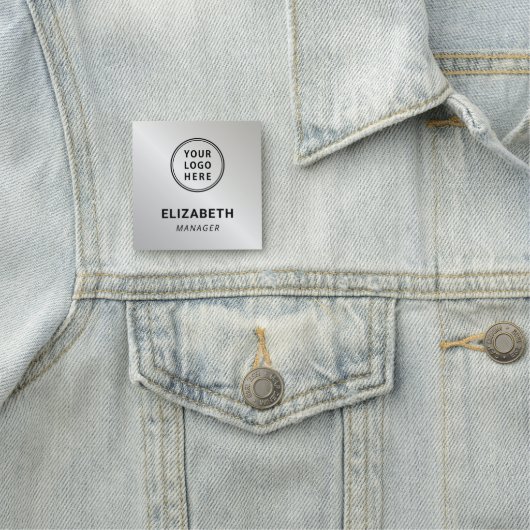 Modern Company Logo Professional Silver Naamplaatje (In situ)