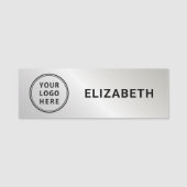 Modern Company Logo Silver Naamplaatje (Voorkant)