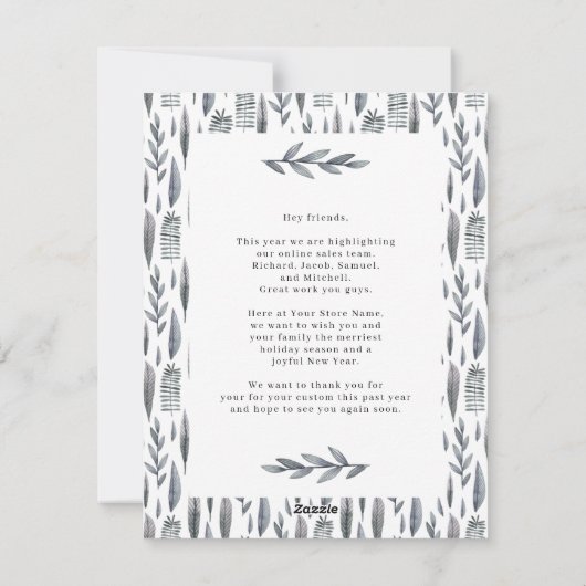 Modern Company Photo Jolly Business Kerstmis Hol Feestdagenkaart (Achterkant)