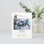 Modern Company Photo Jolly Business Kerstmis Hol Feestdagenkaart (Staand voorkant)