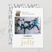 Modern Company Photo Jolly Business Kerstmis Hol Feestdagenkaart (Voorkant / Achterkant)