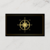 Modern Compass Gold Nautical Visitekaartje (Voorkant)