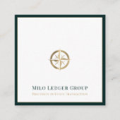 Modern Compass Logo Vierkante Visitekaartje (Voorkant)