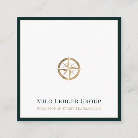 Modern Compass Logo Vierkante Visitekaartje (Voorkant)