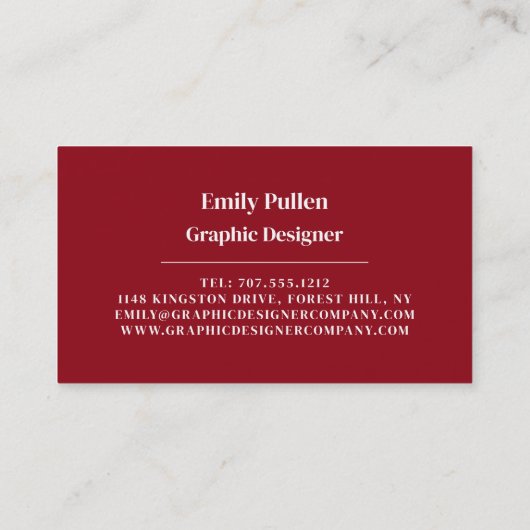 Modern concept, grafische ontwerper visitekaartje (Achterkant)