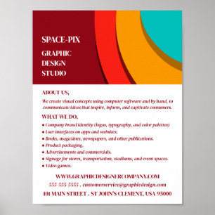 Modern concept, grafische vormgever Adverteren Poster