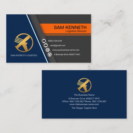 Modern Concise Chic Professional Logistics Manager Visitekaartje (Voorkant / Achterkant)