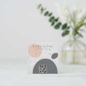 Modern Concrete Abstract Oorbel Display QR-code Vierkante Visitekaartje (Staand voorkant)