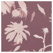 Modern Coneflowers Floral Pattern Bleek Paars Stof (Close Up)