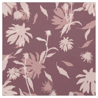 Modern Coneflowers Floral Pattern Bleek Paars Stof