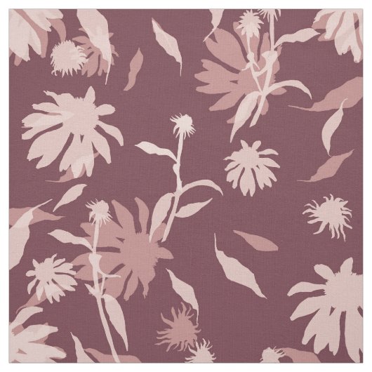 Modern Coneflowers Floral Pattern Bleek Paars Stof (Swatch)