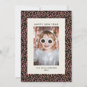 Modern Confetti Dots Festive New Year Feestdagenkaart (Voorkant)