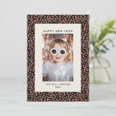 Modern Confetti Dots Festive New Year Feestdagenkaart (Staand voorkant)