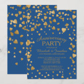 Modern Confetti Heart Jubileum Kaart (Voorkant / Achterkant)