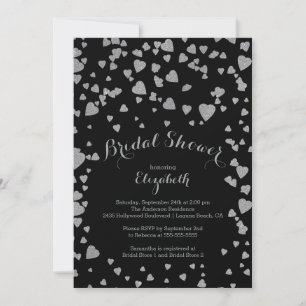 Modern Confetti Hearts Bridal Shower Invitation Kaart