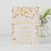 Modern Confetti Hearts Bridal Shower Invitation Kaart (Staand voorkant)