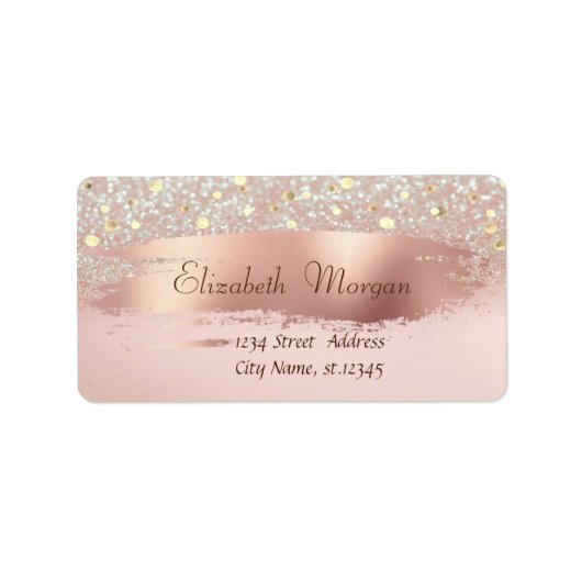 Modern Confetti, Kwaststreek, Glitter Bokeh Etiket (Voorkant)