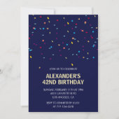 Modern Confetti Navyblauw Heren 42e verjaardag Kaart (Voorkant)