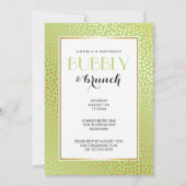 Modern Confetti Polka Dots Limoen Gold Brunch Kaart (Voorkant)