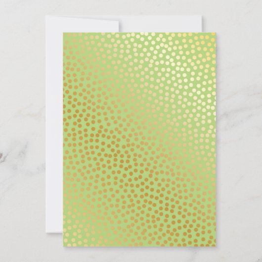 Modern Confetti Polka Dots Limoen Gold Brunch Kaart (Achterkant)