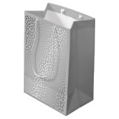 Modern Confetti Polka Dots Pattern Grey and Silver Medium Cadeauzakje (Achterkant Gekanteld)