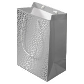 Modern Confetti Polka Dots Pattern Grey and Silver Medium Cadeauzakje (Voorkant Gekanteld)