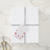 Modern Confetti Roze en Oranje Stippen Cadeaulabel (Met Touw)