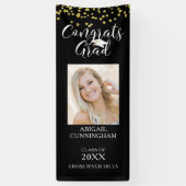 Modern Confetti Script GEFELICITEERD AFSTUDEERDER  Spandoek (Verticaal)