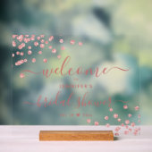 Modern Confetti Script Vrijgezellenfeest Welkom Bl Acryl Bord (Neutraal)