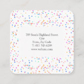 Modern Confetti Vierkante Visitekaartje (Achterkant)