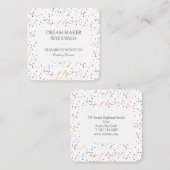 Modern Confetti Vierkante Visitekaartje (Voorkant / Achterkant)