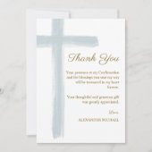 Modern Confirmation Blue Cross Bedankkaart (Voorkant)