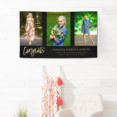 Modern Congrats 3 Foto Afstuderen banner - Gold (Insitu)