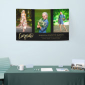 Modern Congrats 3 Foto Afstuderen banner - Gold (Beurs)