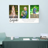 Modern Congrats 3 Photo Afstuderen Banner - White (Beurs)