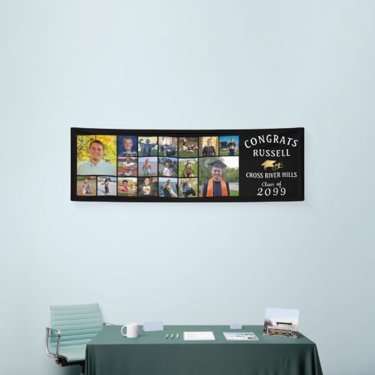 Modern CONGRATS AFSTUDEERDER 18 Fotocollage Banner (Beurs)