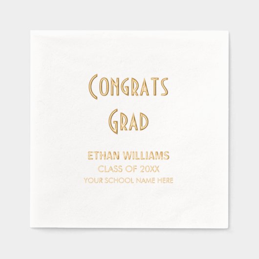 Modern "Congrats Afstudeerder", Afstuderen Folie Servetten (Voorkant)