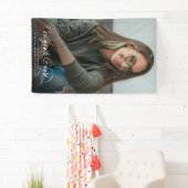 Modern Congrats Afstudeerder Afstuderen Photo Scri Spandoek (Insitu)