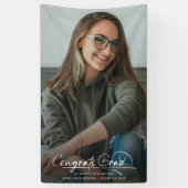 Modern Congrats Afstudeerder Afstuderen Photo Scri Spandoek (Verticaal)