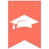 Modern Congrats Afstudeerder Coral Afstuderen Vlaggetjes (Eerste vlag)