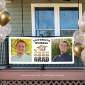 Modern Congrats Afstudeerder Naam 2 Foto's Zwart G Spandoek