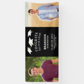 Modern CONGRATS AFSTUDEERDER Pet Twee foto's Zwart Spandoek (Verticaal)