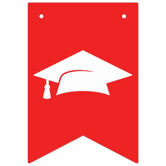 Modern Congrats Afstudeerder Red Afstuderen Vlaggetjes (Eerste vlag)