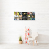 Modern Congrats Afstuderen 12 Photo Collage Black Spandoek (Insitu)