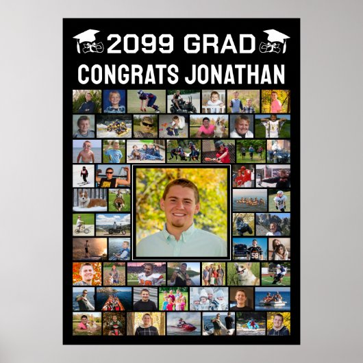 Modern Congrats Afstuderen 59 fotocollage Poster (Voorkant)